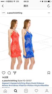 V领吊带连衣裙 美单度假风柔软水溶性蕾丝勾花修身 显白