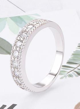 JZ347气质女款欧美简约系列群镶仿真钻戒指时尚个性街拍叠戴女戒