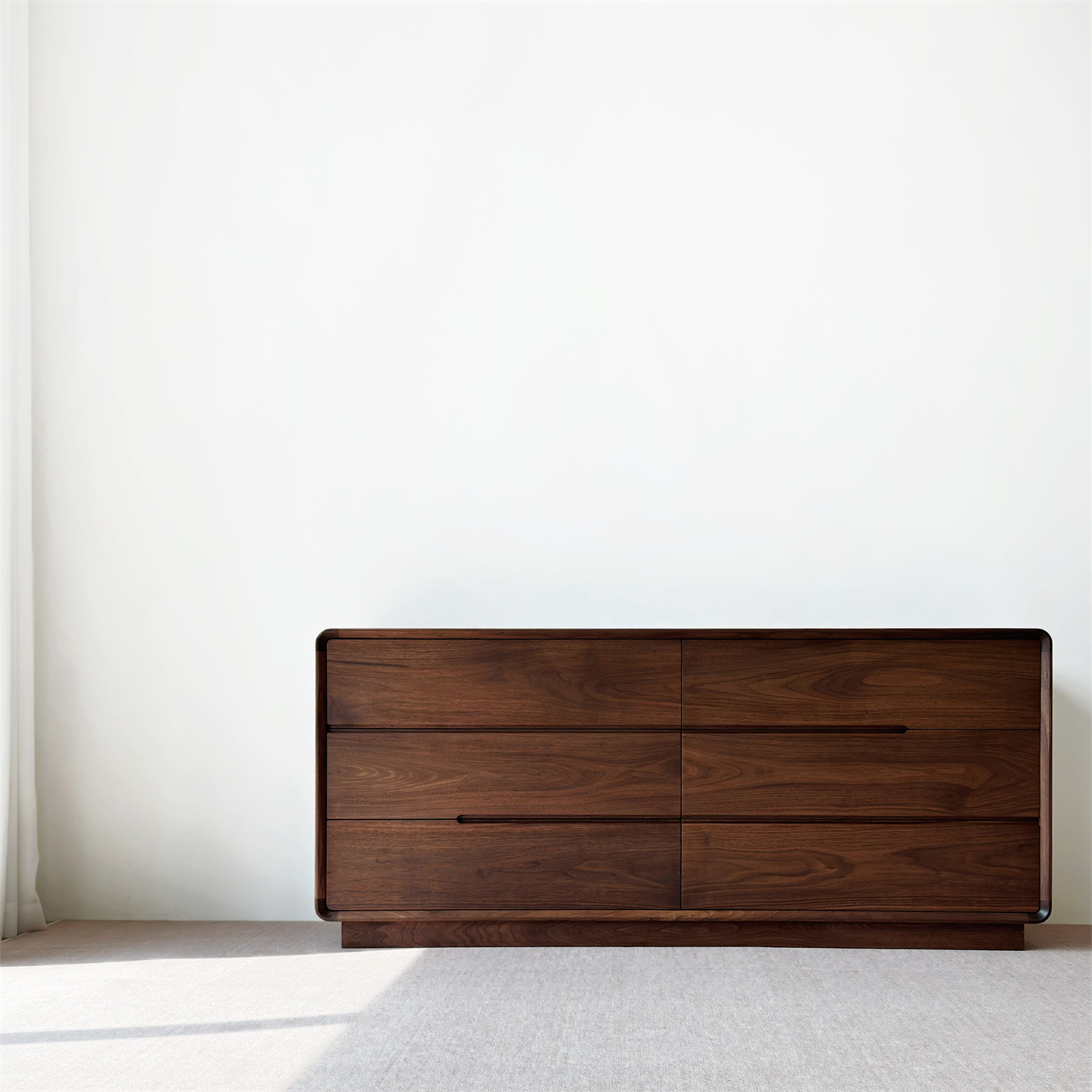 秋山匠人北美黑胡桃木六斗柜边柜