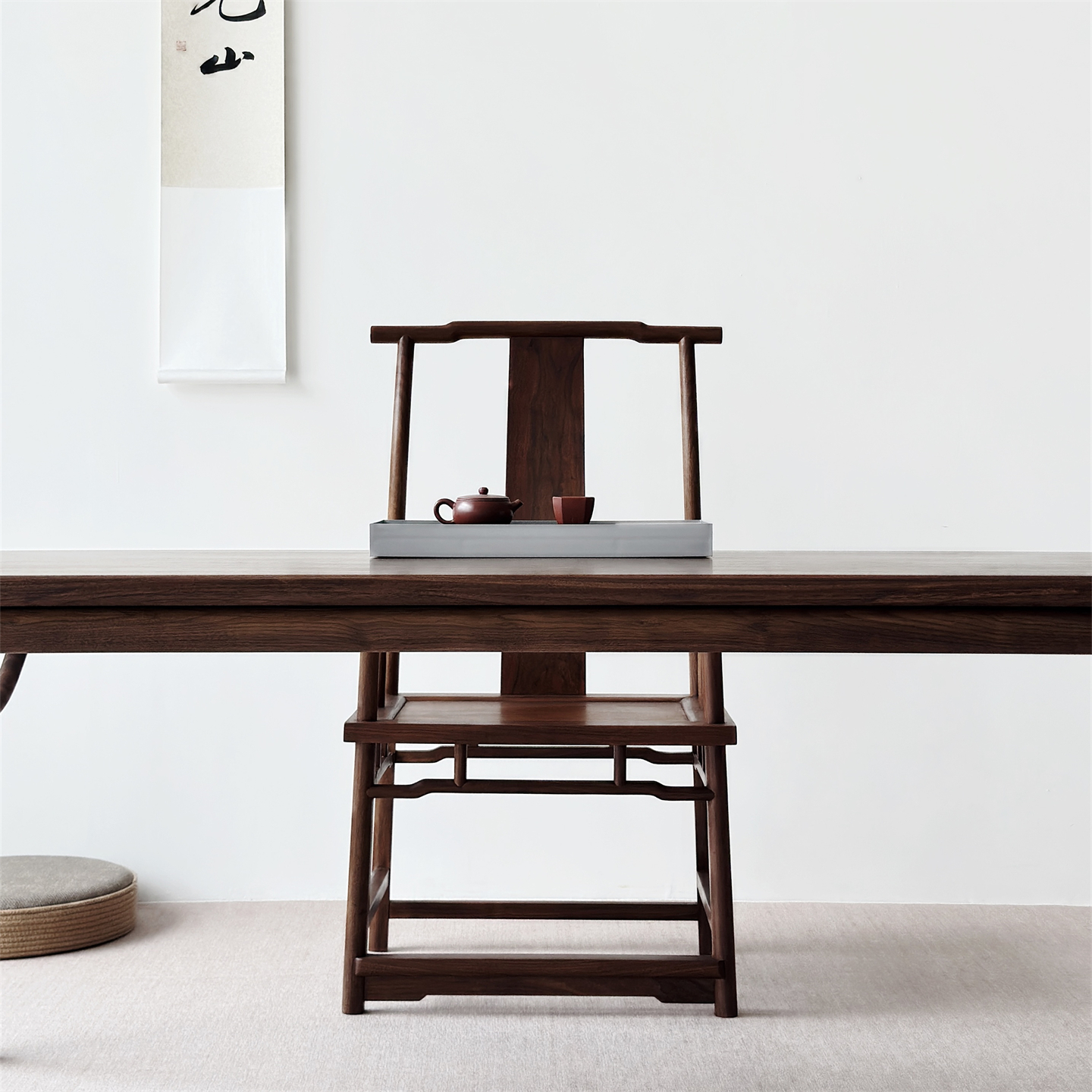 秋山匠人北美黑胡桃木官帽椅书椅