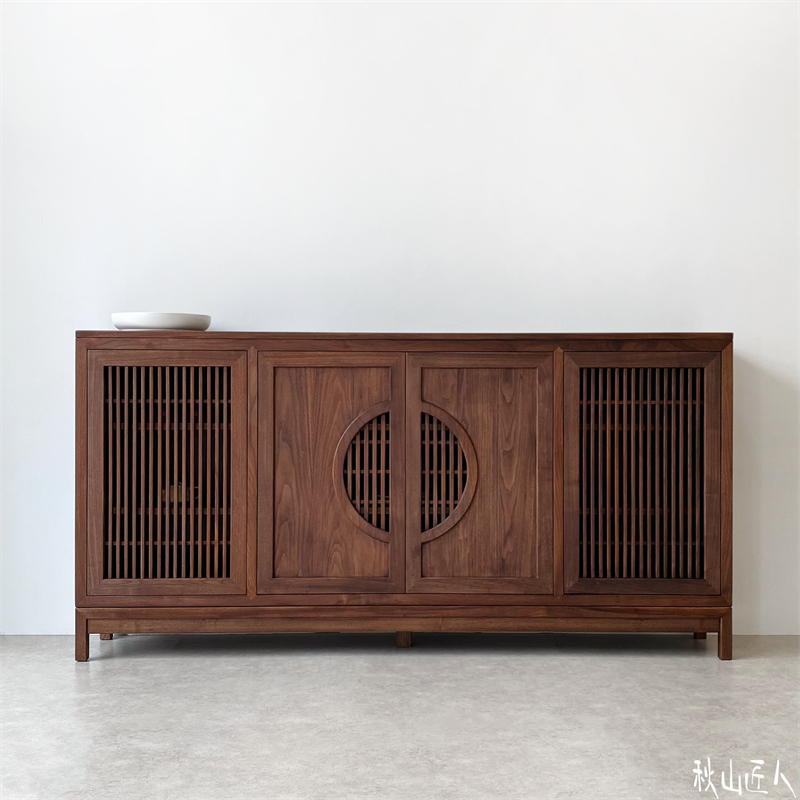 黑胡桃木餐边柜秋山匠人新中式