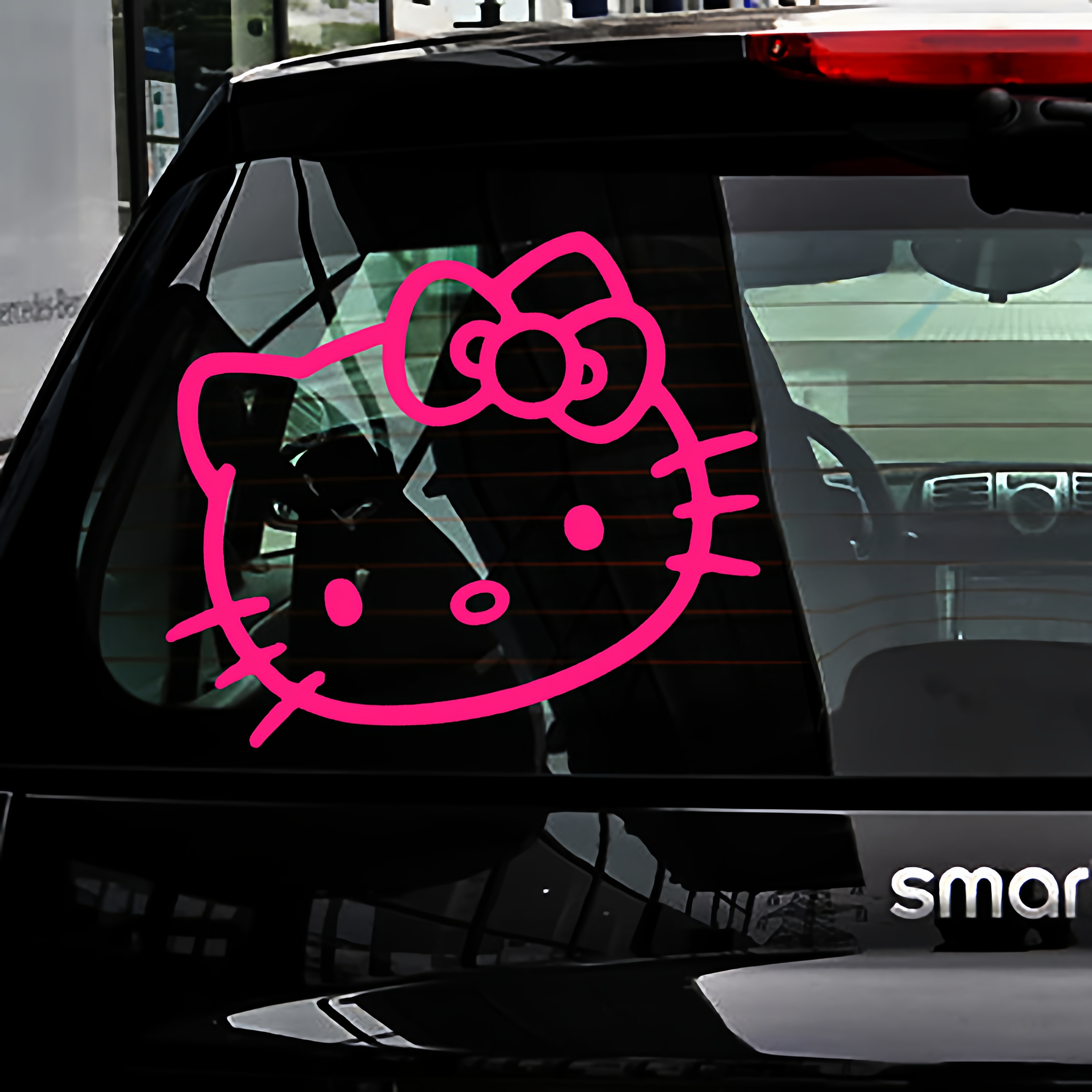 KT猫哈喽kitty头汽车贴纸后窗挡风玻璃引擎盖车门贴车顶装饰贴纸