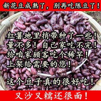 （产量不多，新老顾客都尝尝吧）农家自种花豆当季新红芸豆懒人豆