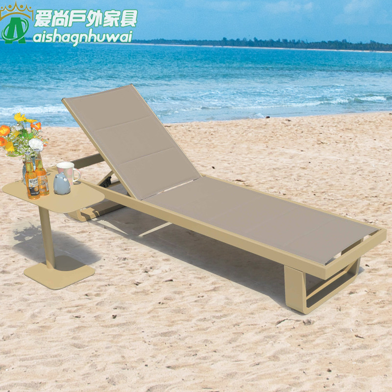 户外特斯林躺床泳池折叠室外花园露天民宿度假村沙滩双层午休躺椅