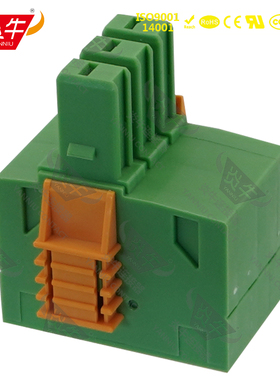 7.62mm炎牛凤凰二进一出插拔式接线端子YN2EDGAKHG/KF/TSPC5-STCL