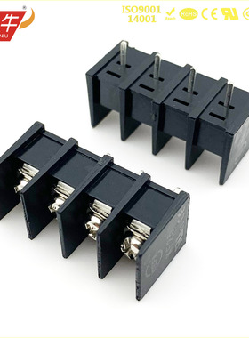 10.0mm炎牛32A栅栏式PCB接线端子YN55C/KF/DG/B电源接口连接器