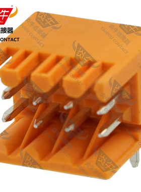 3.5mm双排弹簧插拔式PCB接线端子直针座YN2EDGER/KF/S2C-SMT 3.50