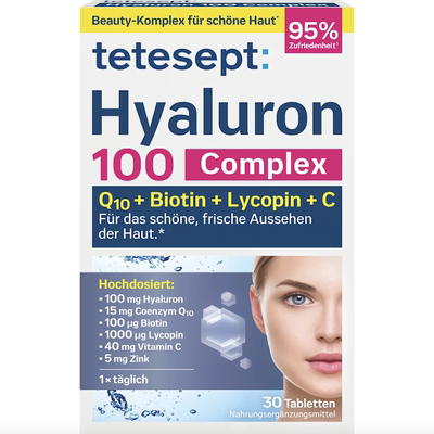 德国直邮tetesept Hyaluron德舒倍玻尿酸辅酶美肤片 支持由内而外