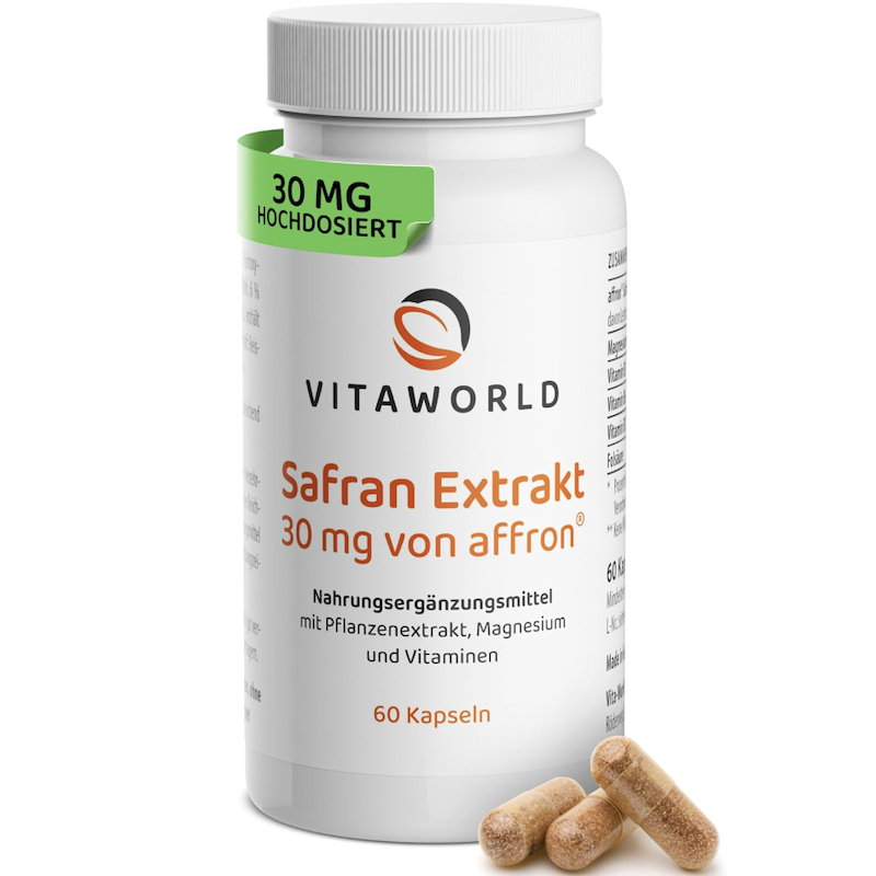 德国直邮vita world Safran Extrakt藏红花胶囊植物提取 维生素镁