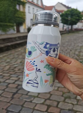 德国直邮alfi Kids保温杯儿童水杯卡通成人不锈钢保冷果汁杯350ml