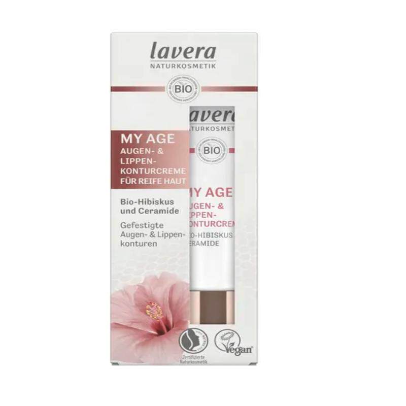 德国直邮 拉薇Lavera My Age神经酰胺淡纹紧致抗皱眼霜唇霜精华
