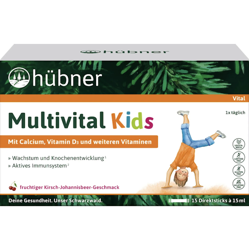 德国直邮 hubner Kids儿童宝宝复合维生素饮条 铁元液体钙便携装