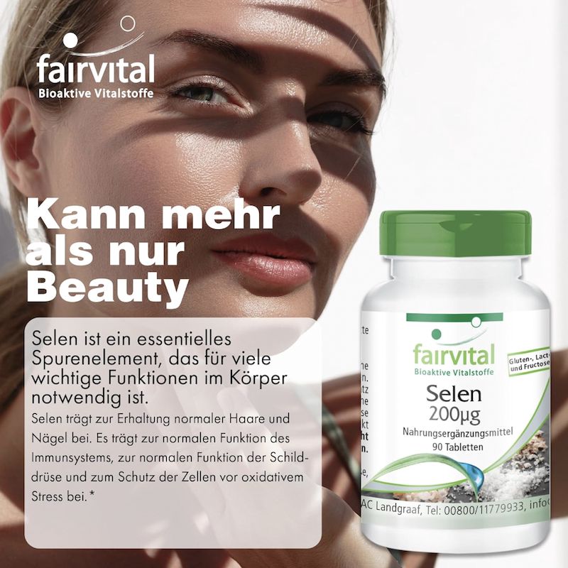 德国直邮 Fairvital Selen 微量元素硒片 补充硒元素胶囊 无乳糖