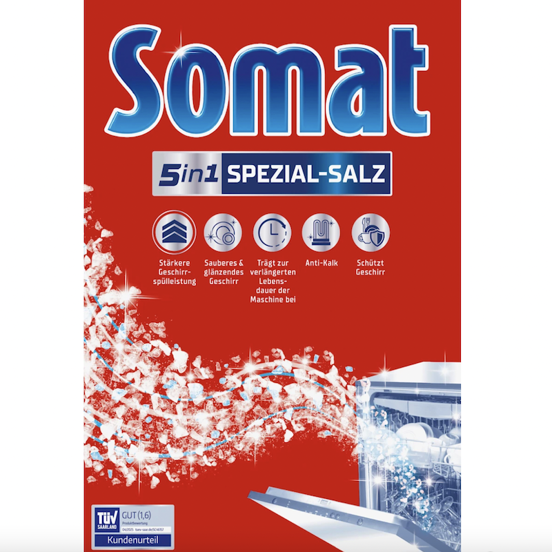 德国超市直邮Somat洗碗机使用软水盐 家用护理清洁洗碗剂内部