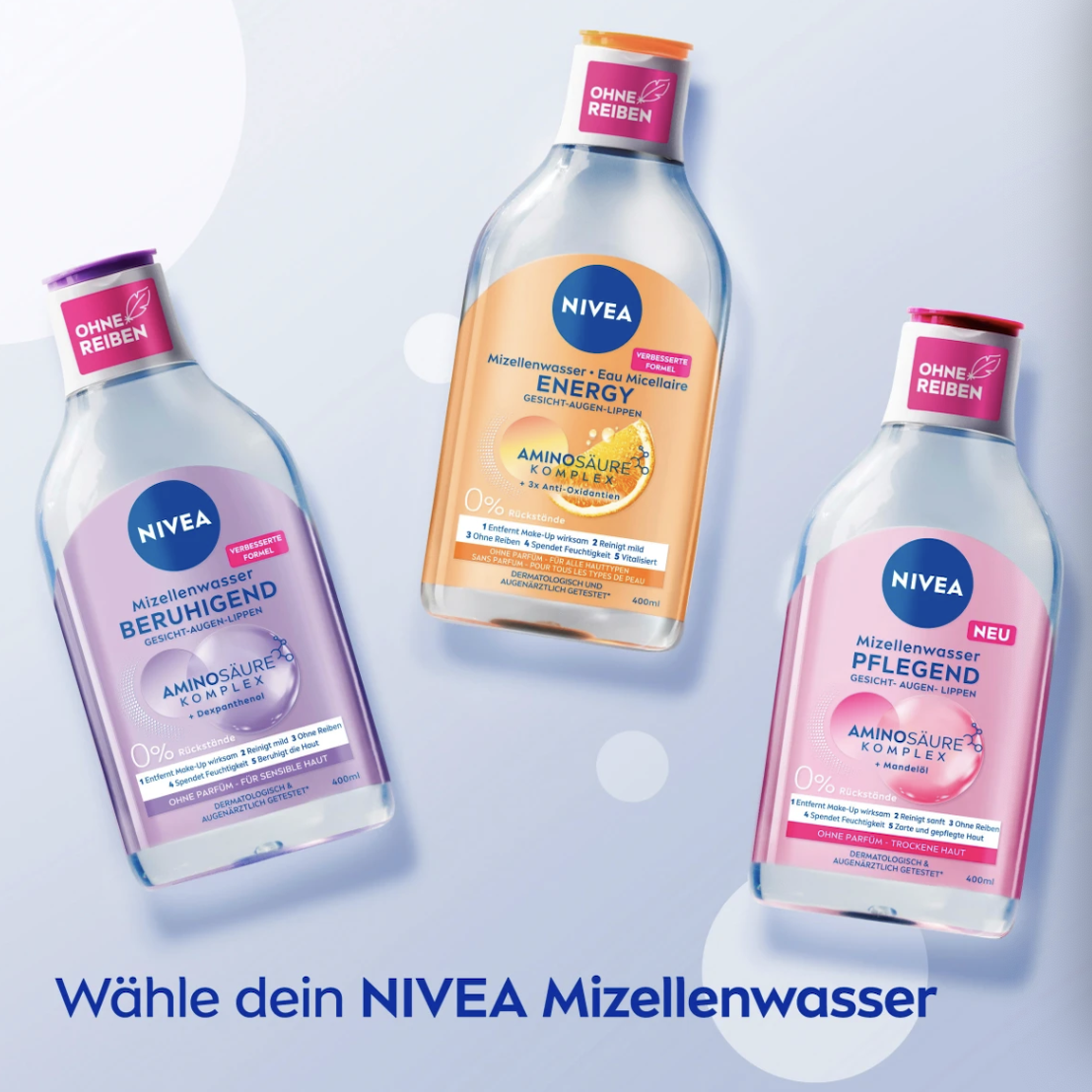 德国直邮 NIVEA妮维雅眼唇部卸妆水 水油分离 清洁温和舒敏400ml