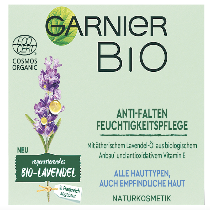 德国直邮 Garnier卡尼尔有机薰衣草抗皱滋养修护日晚霜精华乳50ml