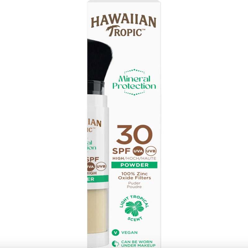 德国直邮 Hawaiian Tropic矿物质光感隔离防护粉 软毛刷 自然哑光