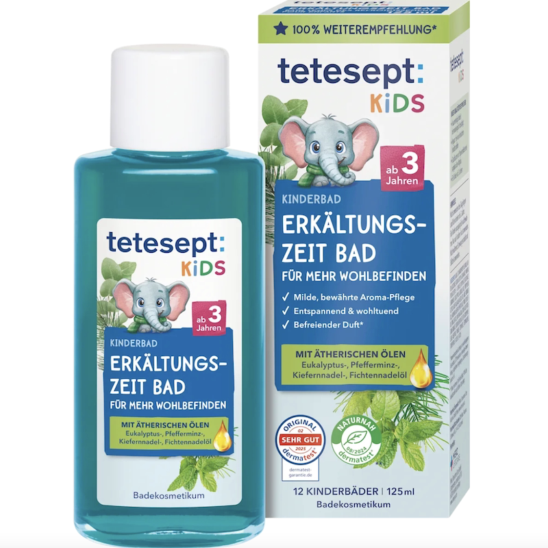 德国直邮 tetesept婴童宝宝驱寒泡澡沐浴露 天然植物百里香精油