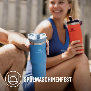 德国直邮Stanley Flip Straw Tumbler吸管水杯咖啡保冷冰块手提壶