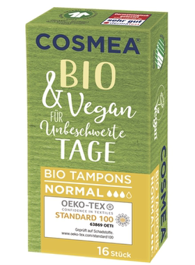 德国直邮 Cosmea Bio Tampons100%有机棉卫生巾棉条 安全无荧光剂