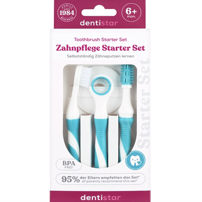 德国直邮dentistar婴幼儿护齿训练牙刷 儿童牙膏 舌苔刷 无氟无糖