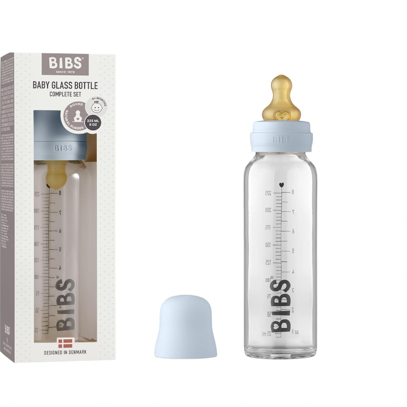 德国直邮 BIBS婴儿玻璃奶瓶 食品级天然乳胶 防胀气110ml 225ml