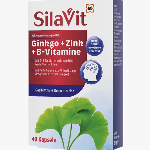 德国直邮SilaVit Ginkgo Zink B Vitamine银杏叶 锌B族维生素胶囊