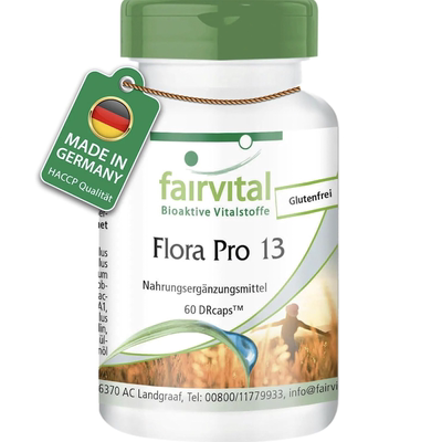 德国直邮 Fairvital Flora Pro乳酸益生菌胶囊 支持肠胃 益生元粉