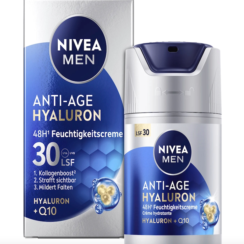 德国直邮 Nivea Men男士玻尿酸保湿面霜精华 48小时保湿紧实平滑