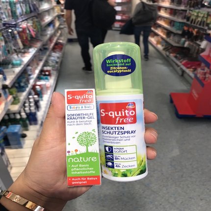 德国dm直邮 S-quito free天然植物草本防蚊液驱蚊水防蜱虫喷雾