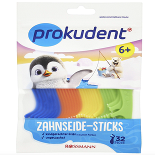 德国直邮进口Prokudent儿童牙线棒6岁以上清洁牙缝龋齿宝宝牙签