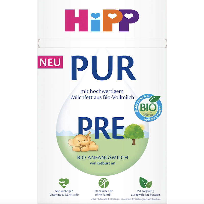 德国超市直邮 HiPP PUR有机全乳乳脂婴幼儿奶粉 PRE段 123段 500g