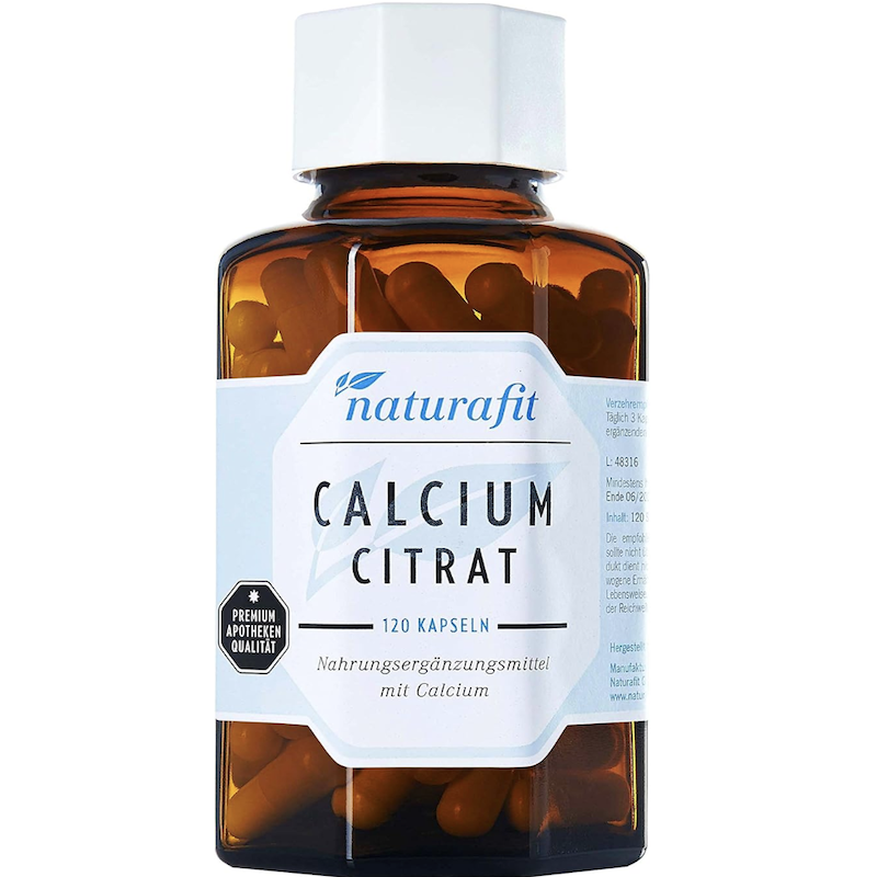 德国直邮naturafit Calcium 天然有机钙片胶囊 柠檬酸钙 维生素D3