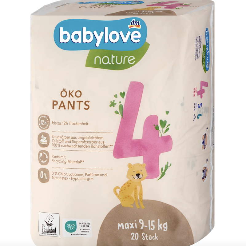 德国直邮 babylove nature有机天然婴儿拉拉裤 12小时干爽防侧漏