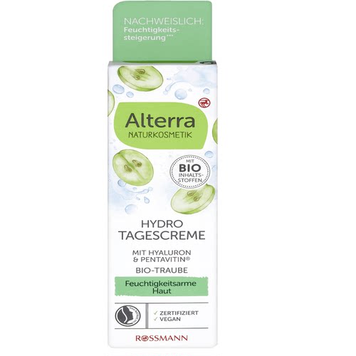 德国直邮 Alterra奥泰拉有机葡萄籽玻尿酸晚霜补水护肤日霜50ml