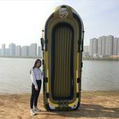 双人充气船橡皮艇加厚皮划艇橡胶钓鱼船皮筏艇捕鱼汽船 5人