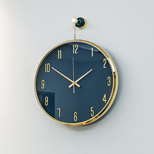 轻奢现代金属挂钟北欧客厅家用时尚 挂表简约装 饰钟表创意静音时钟