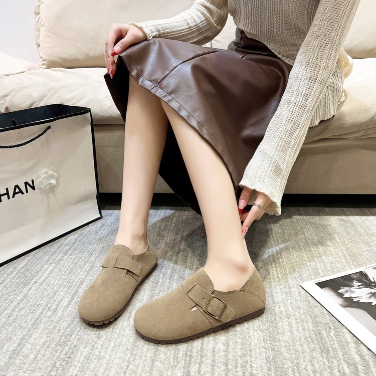 复古勃肯鞋女2025新款秋冬女鞋两穿拖鞋内增高舒适外穿单鞋高级感