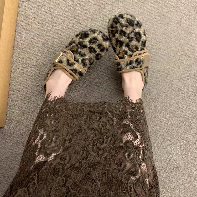 羊羔毛厚底增高毛毛鞋女外穿2025新款冬季加绒舒适平底勃肯豆豆鞋