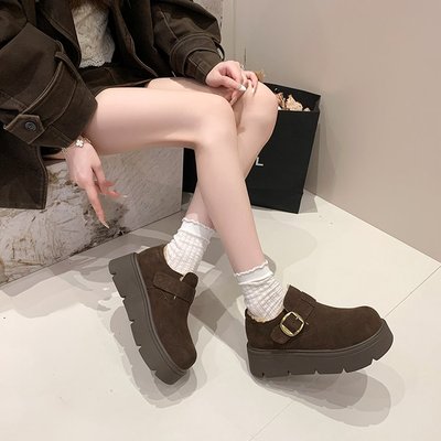 厚底勃肯鞋女2025新款秋冬季增高加绒加厚保暖雪地靴复古毛毛鞋子