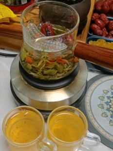 围炉煮茶罐罐茶煮茶炉可调温烤枣加厚过滤网玻璃罐耐热煮茶罐整套