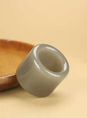 和田玉烟灰扳指男大拇指指环戒指且末糖文玩扳指步步惊情四爷扳指