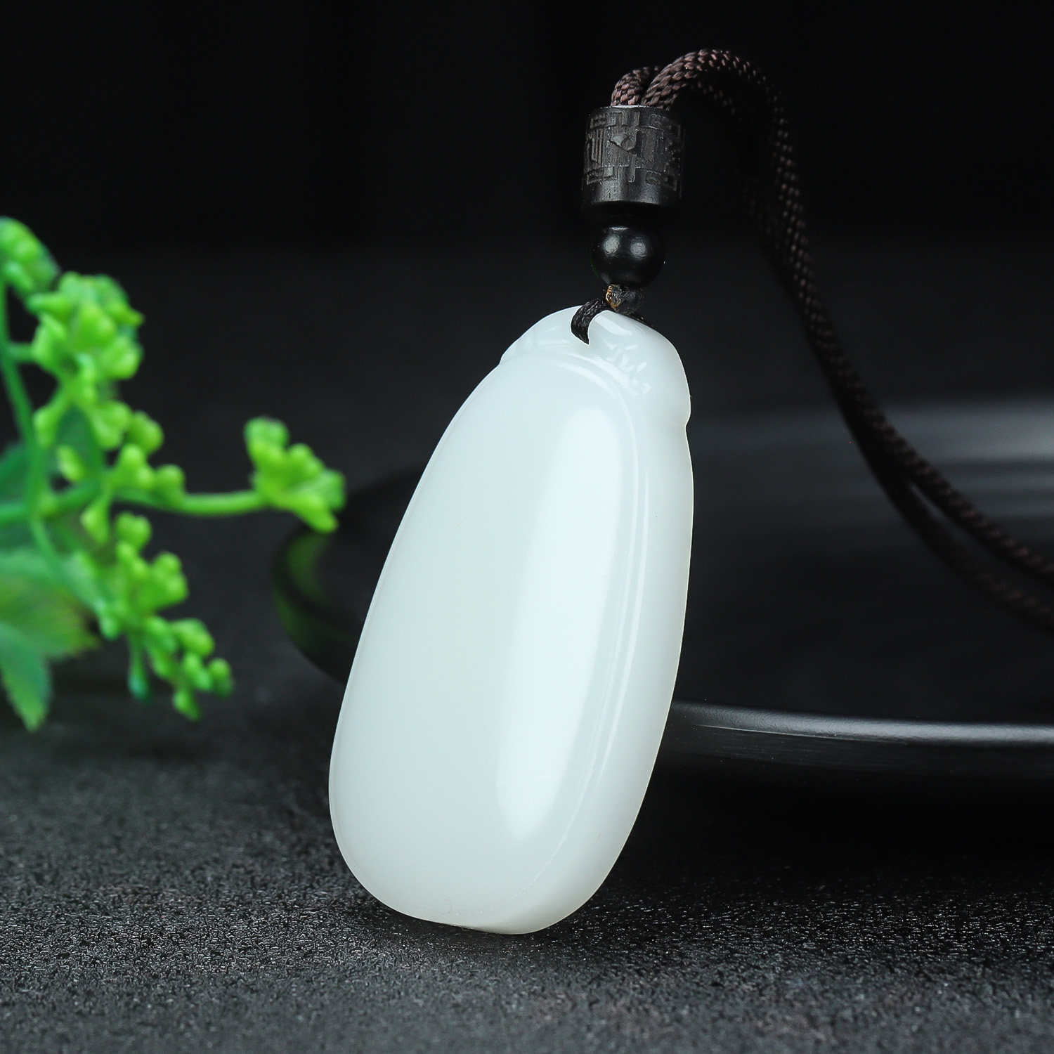 新疆和田玉羊脂白玉祥云平安无事牌吊坠男女玉石挂件玉坠项链玉佩