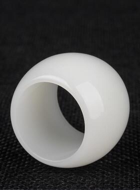 新疆和田玉羊脂白玉圆形白色扳指