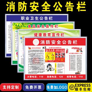 消防安全公告栏职业卫生公告栏食品安全宣传栏农药中毒应急宣传栏
