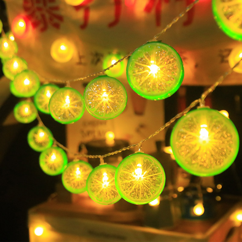 夜市摆摊氛围灯柠檬水果造型串灯摆地摊USB后备箱装饰灯彩灯装饰