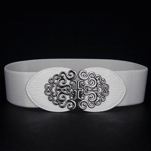 饰宽腰封配羽绒服连衣裙腰带简约弹力宽腰封女 百搭松紧装 新款 女款