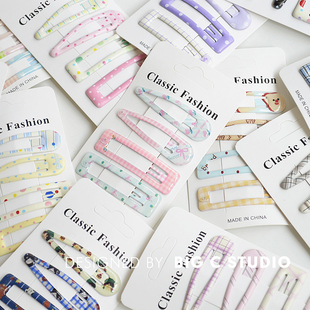 4个装~可爱少女学院风波点发夹古早甜美风刘海侧边夹BB夹掰掰夹子