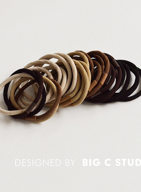 5条装基础款高弹力扎发绳简约纯色发圈螺旋纹皮筋百搭发饰头饰女