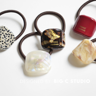 韩国高级感金标醋酸发圈复古通勤百搭头绳气质马尾低丸子头发绳女